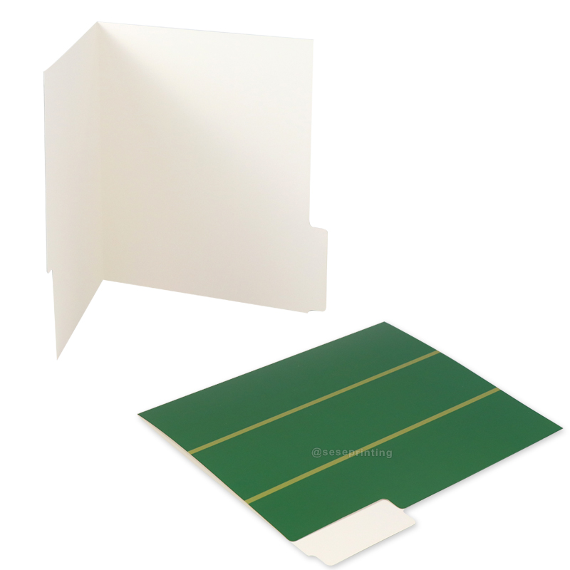 Printing A4 Paper File Folders Custom 1/3 Cut Tabs Glossy Folders