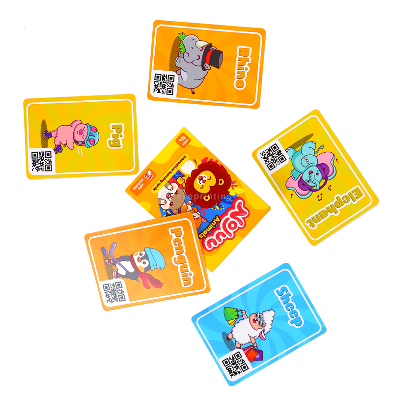 Round Corner Flashcards Printing Custom Educational Card Game