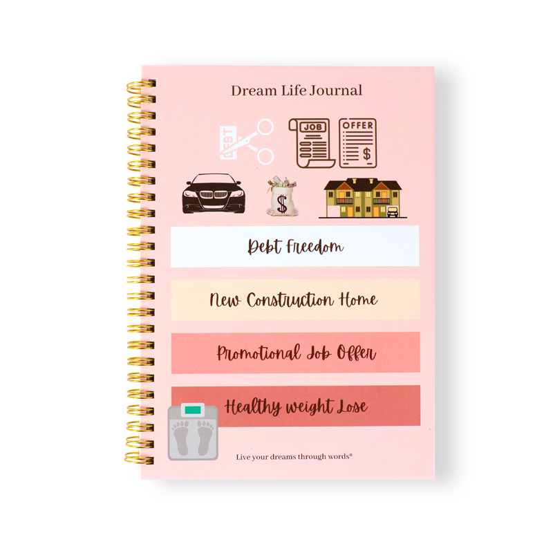 Custom Your Design Dream Life Journal Printing A5 Spiral Notebooks