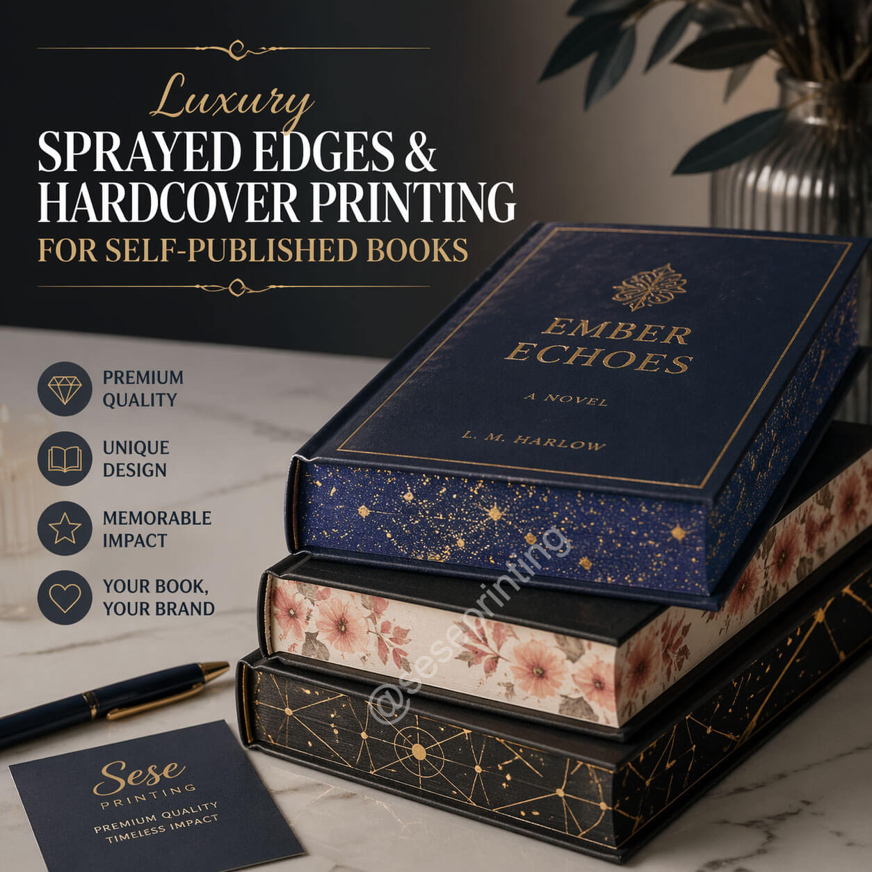 Luxury Sprayed Edges & Hardcover Printing for Self-Published Books