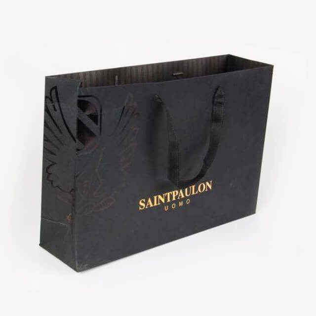Luxury Custom Gold metallic logo paper bag