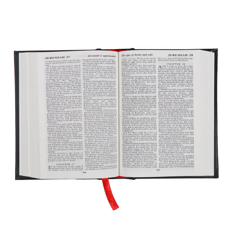 Custom Logo Black Pu Leather Holy Bible Christian Bible Books Hardcover Bible Printing