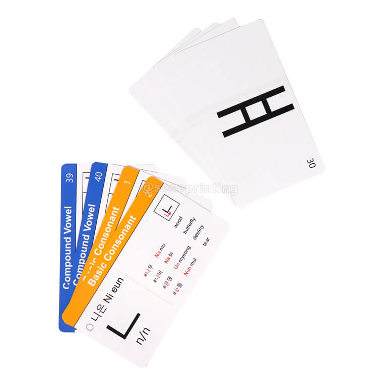 Custom Flash Cards Printed Both Sides Design Educational Flashcard Printing With Box