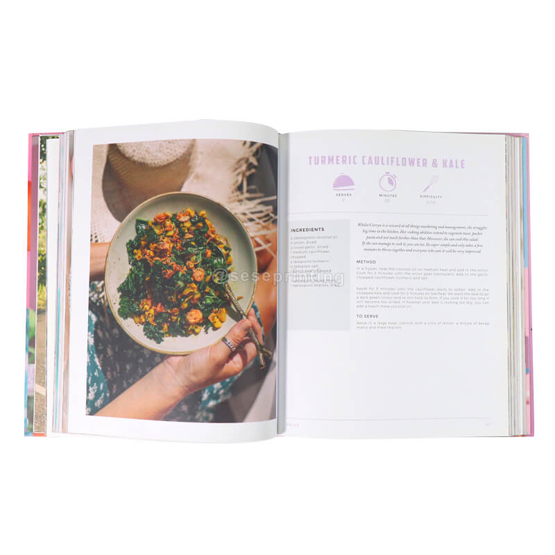Factory Printing Full Color Cooking Food Book Cookbook Hardcover Healthy Recipe Book Publishing