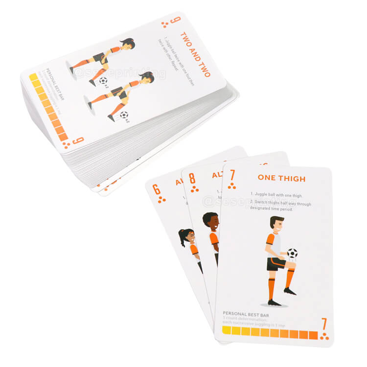 Custom Front and Back Both Sides Printed Playing Cards Soccer Training Card Printing Service