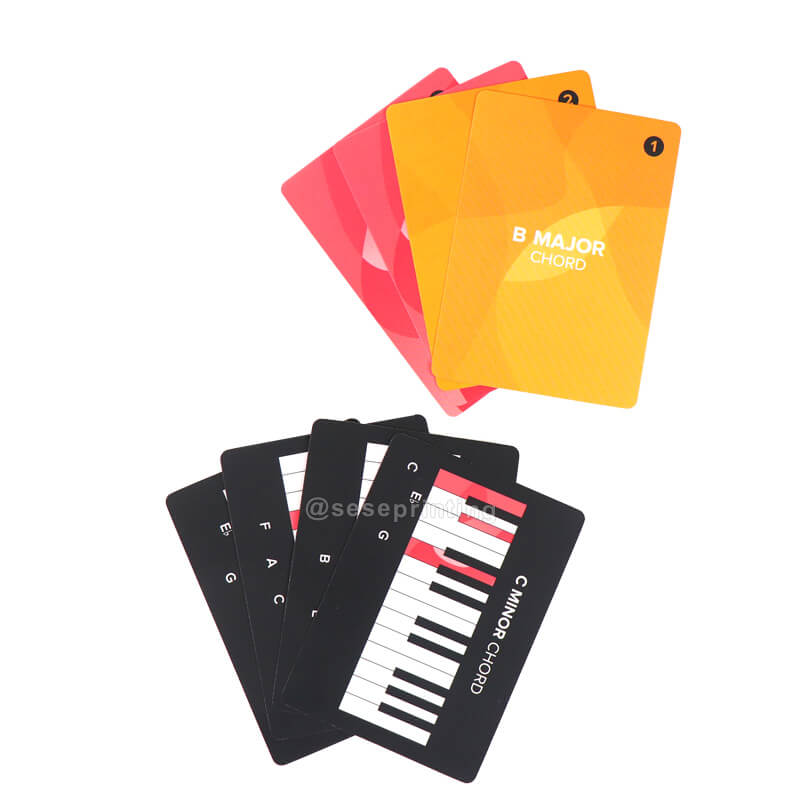 Customized Printed Flash Cards Full Color Music Learning Card Kids Flashcards