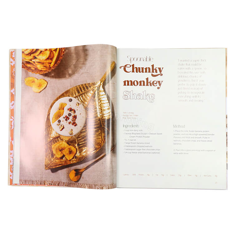 Custom Books on Demand Full Color Hardcover Family Food Book Custom Cookbook Printing
