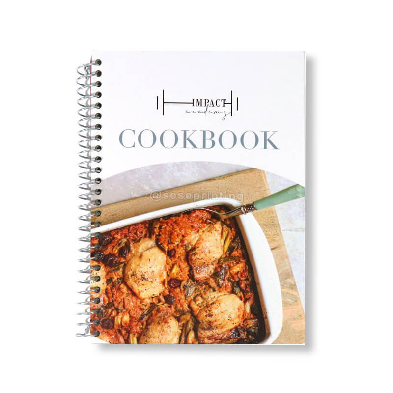 Factory Custom Hardcover Food Recipe Book Spiral Bound Cookbook Menu Printing