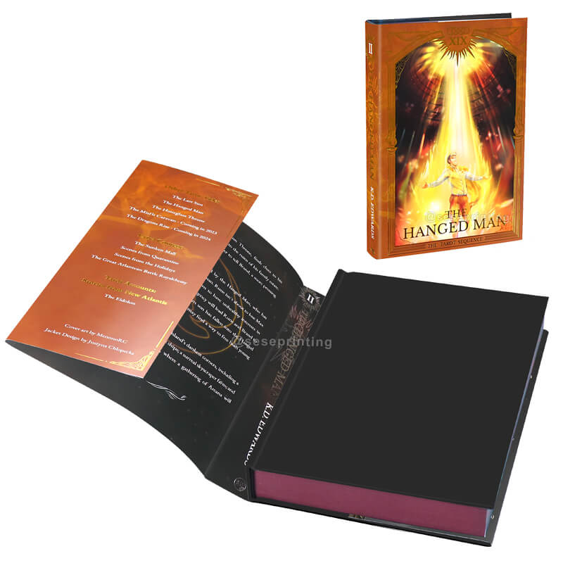 Custom Printed Book Dust Jacket Printing with Gold Foil Stamping