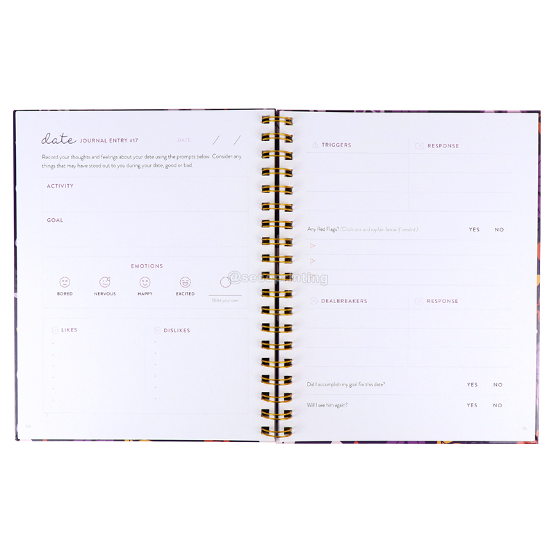 Custom Spiral Journal Planner Printing Guided Journal for Women