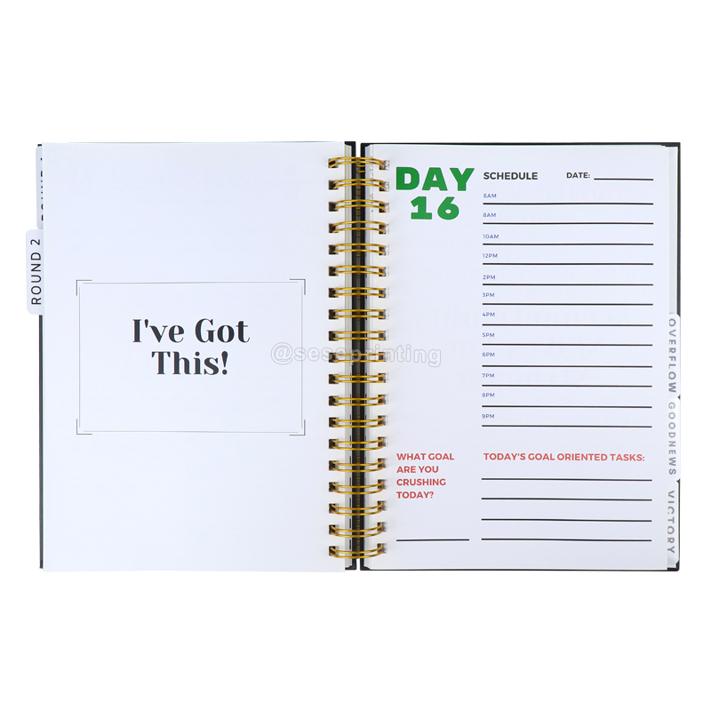 A5 Notebook Customized Daily Journal Spiral Planner Printing