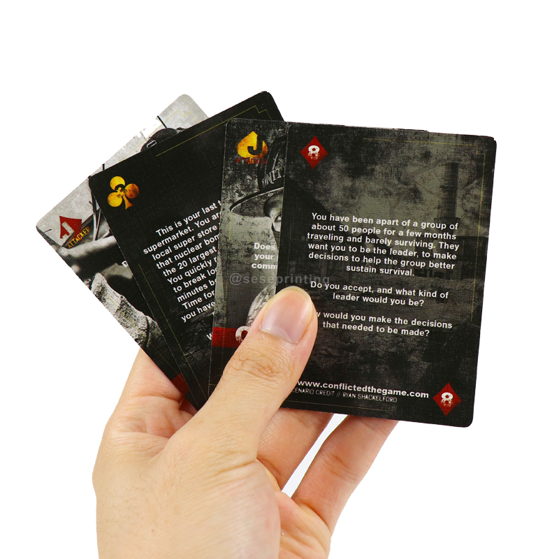 OEM Desolation Deck Playing Card Custom Printing Question Cards