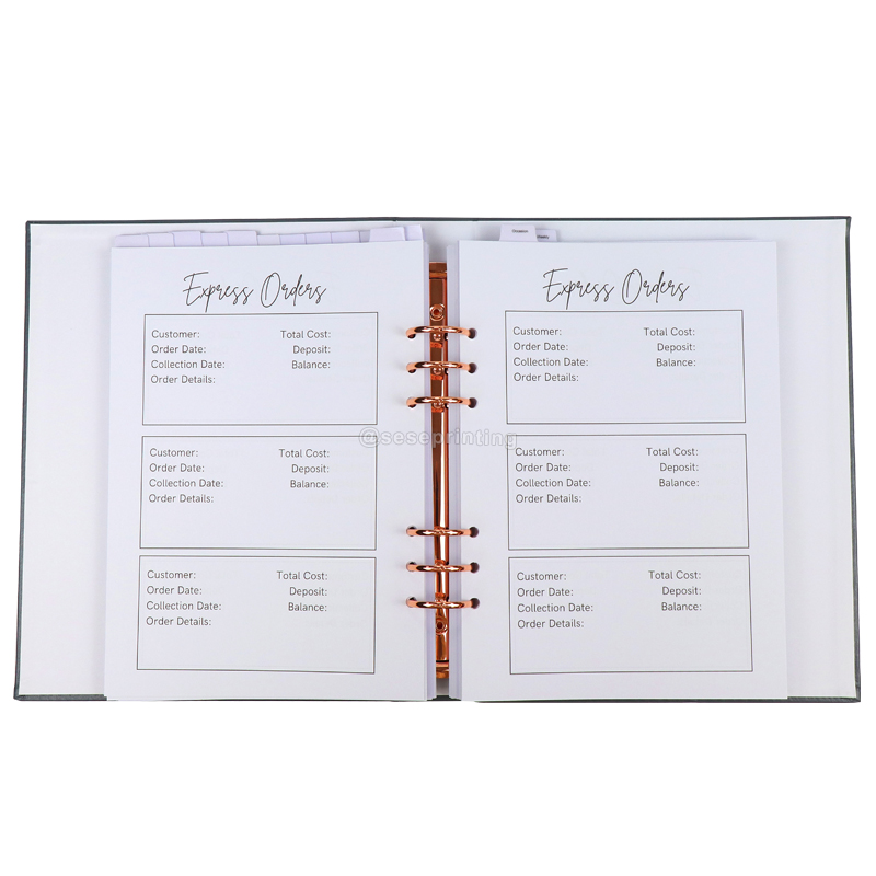 Personalized PU Leather 6 Ring Binder Budget Planner Set Printing