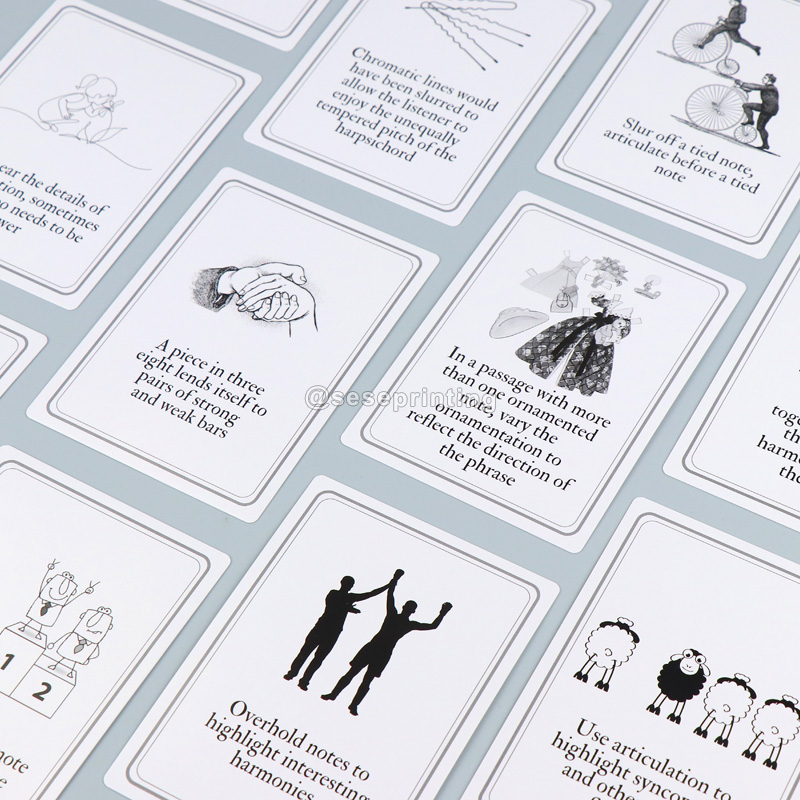 Custom Black and White Educational Flash Cards Printing Card Game