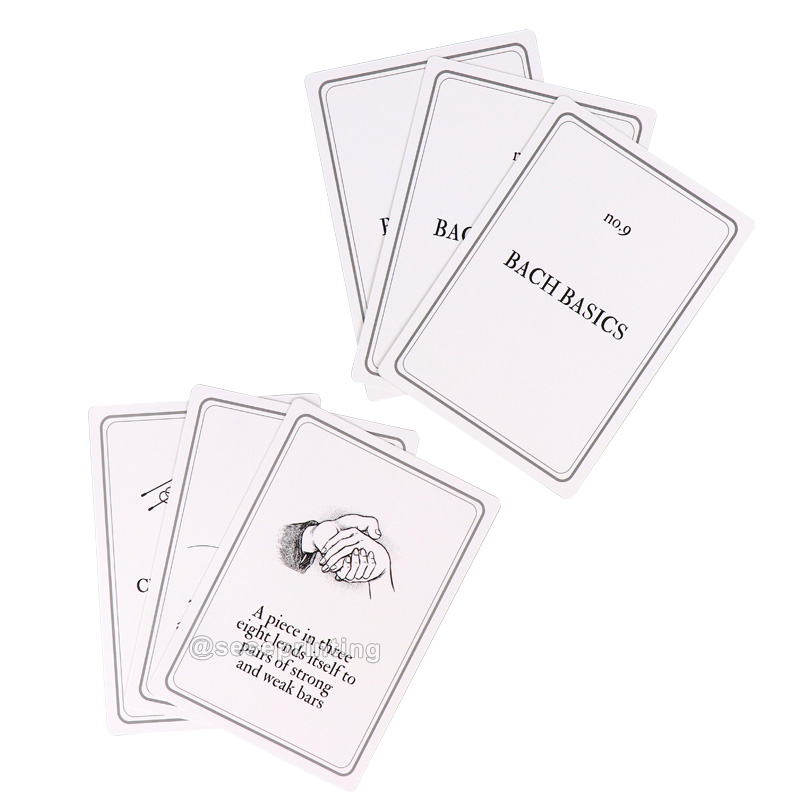 Custom Black and White Educational Flash Cards Printing Card Game