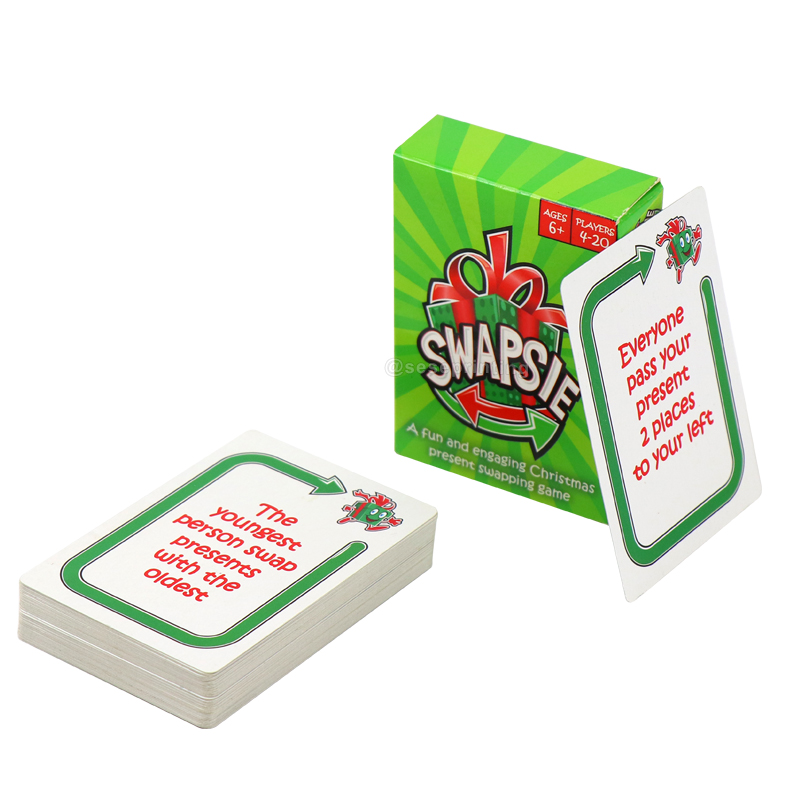 Custom Design Christmas Present Swapping Game Printing Card Game