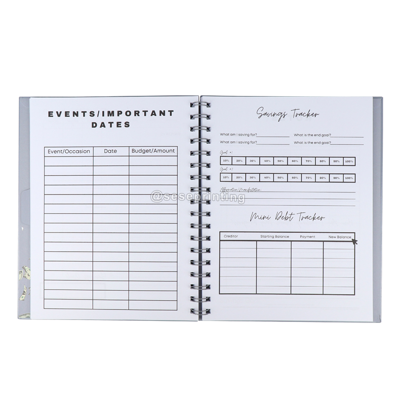 Printing Spiral Financial Planner 12 Month Tracker Budget Planner