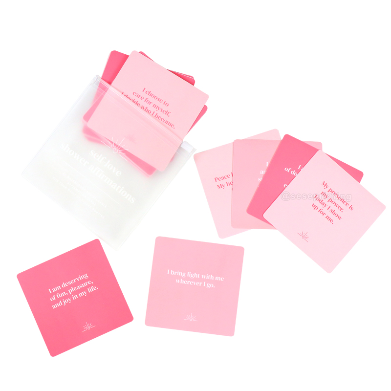 20 Waterproof Game Card Custom Printing Shower Affirmation Cards