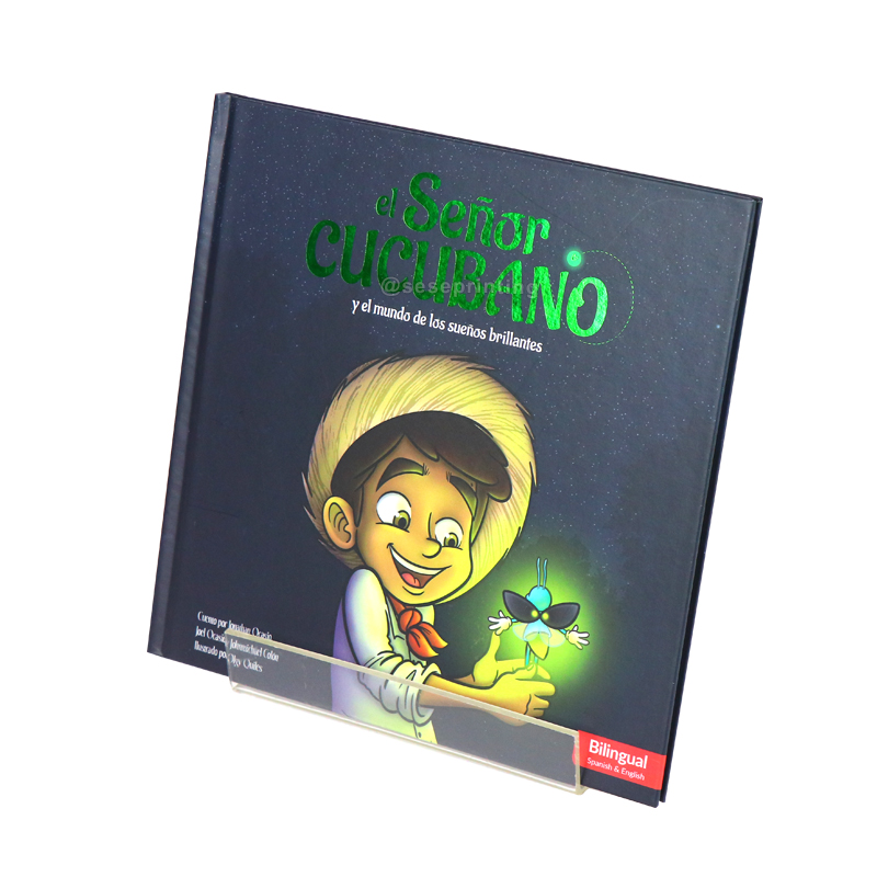 Custom Book Printing Green Foil Logo Hardcover Children Book