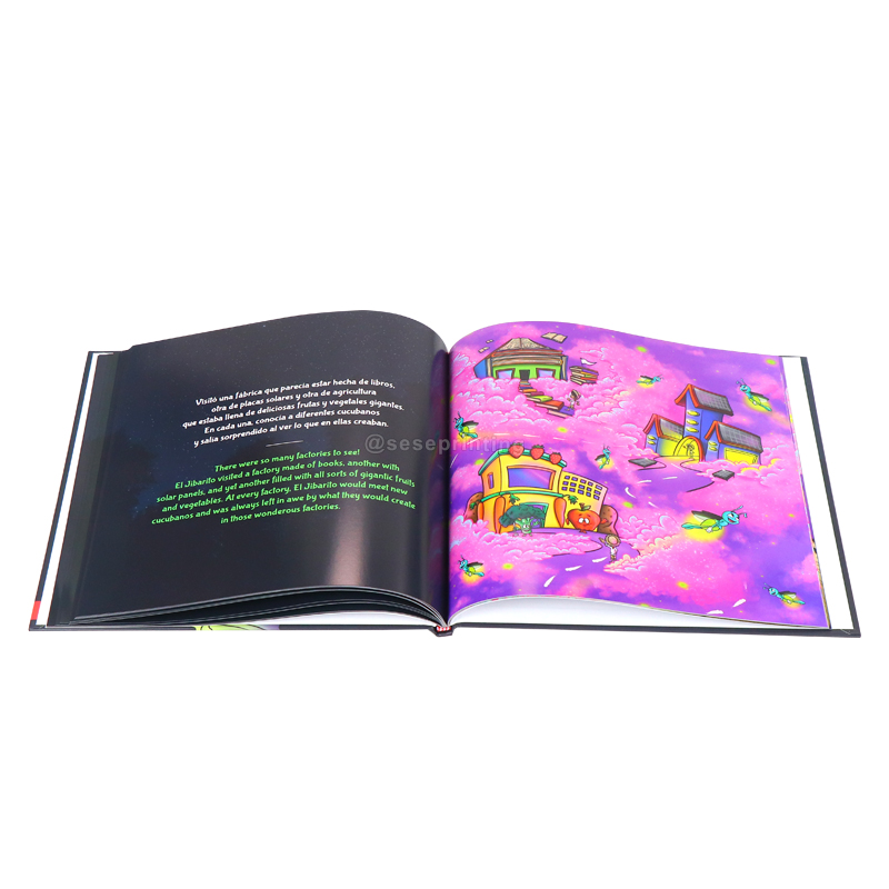 Custom Book Printing Green Foil Logo Hardcover Children Book