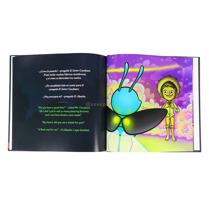 Custom Book Printing Green Foil Logo Hardcover Children Book