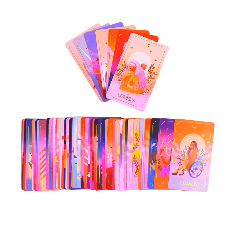 Printing Gold Gilded Edges Tarot Cards Game Deck with Guidebooks