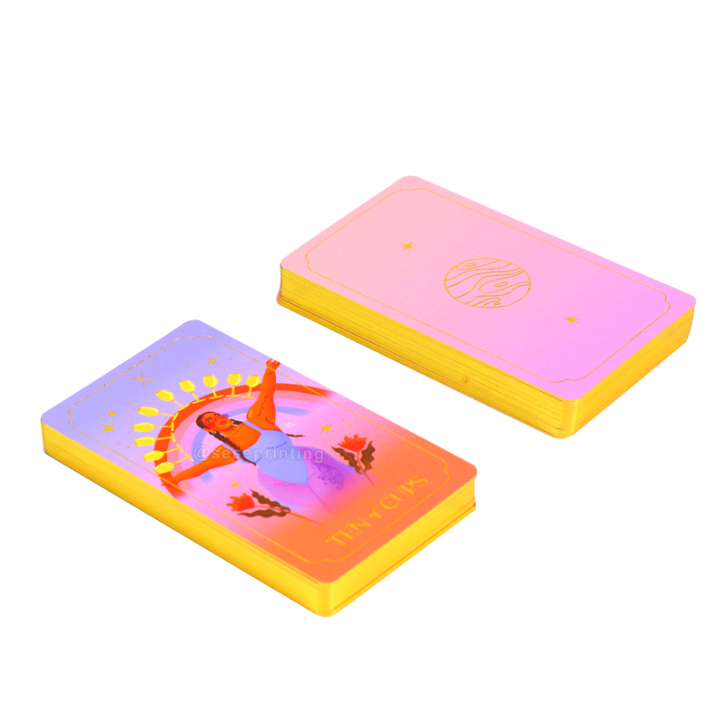 Printing Gold Gilded Edges Tarot Cards Game Deck with Guidebooks