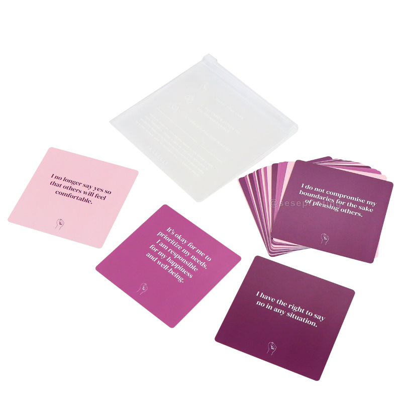 Self Care Card Printing PVC Shower Positive Affirmation Cards