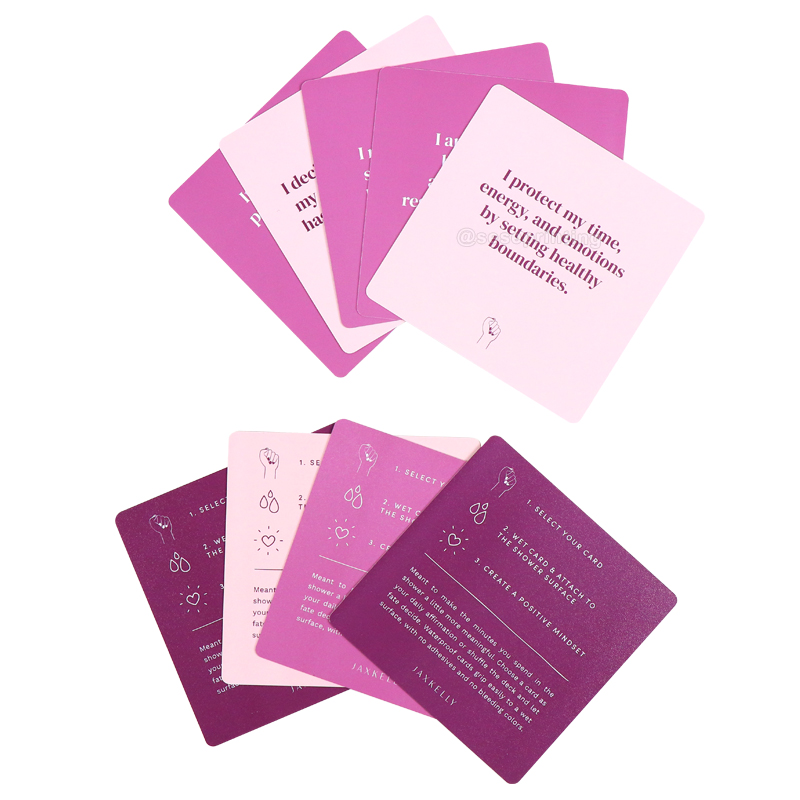 Self Care Card Printing PVC Shower Positive Affirmation Cards