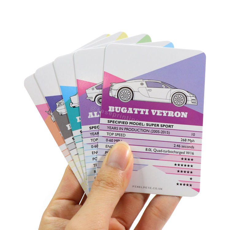 Custom Game Card Printing Classic Cars Learning Flashcard Maker