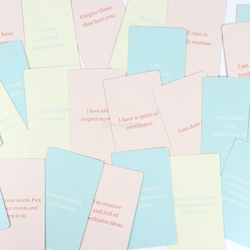 Custom Card Game Printing Self Love Positive Affirmation Cards