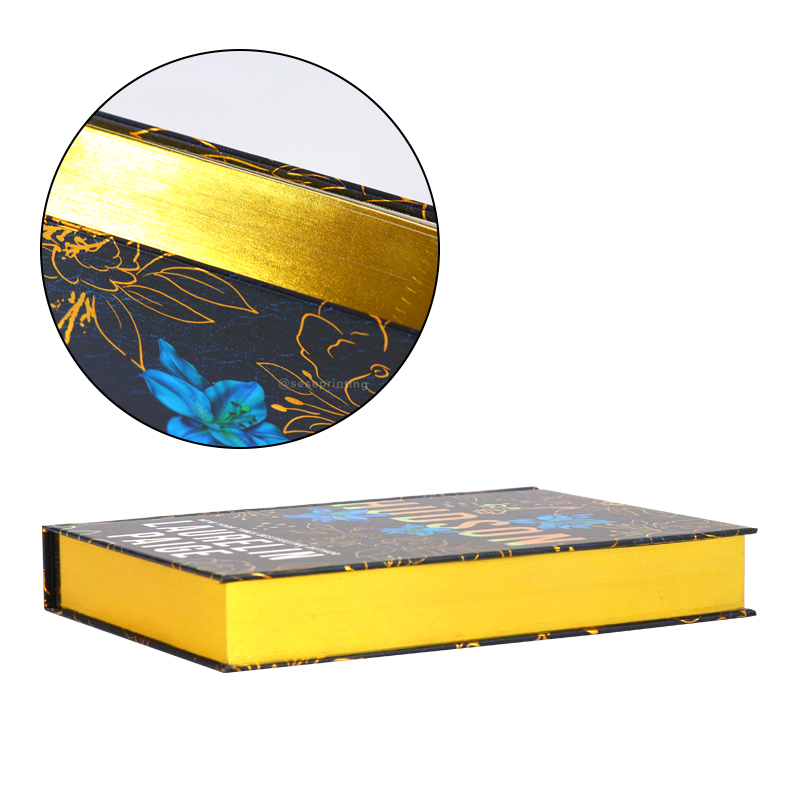 Laser Gold Foiled Hardcover Novel Book Printing with Sprayed Edges