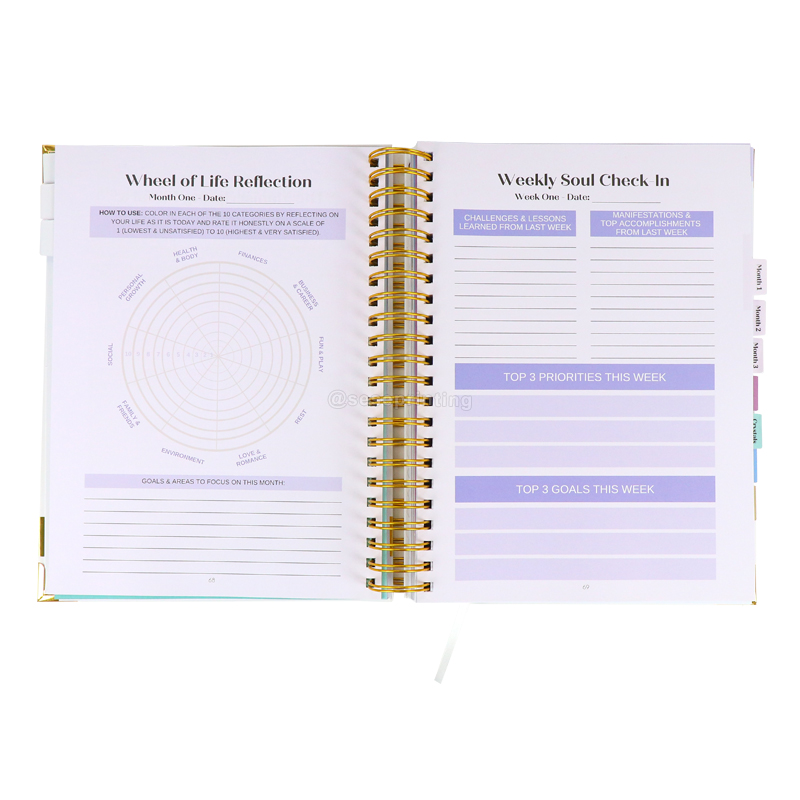 Spiritual Self Care Guided Planner Printing Manifestation Journal