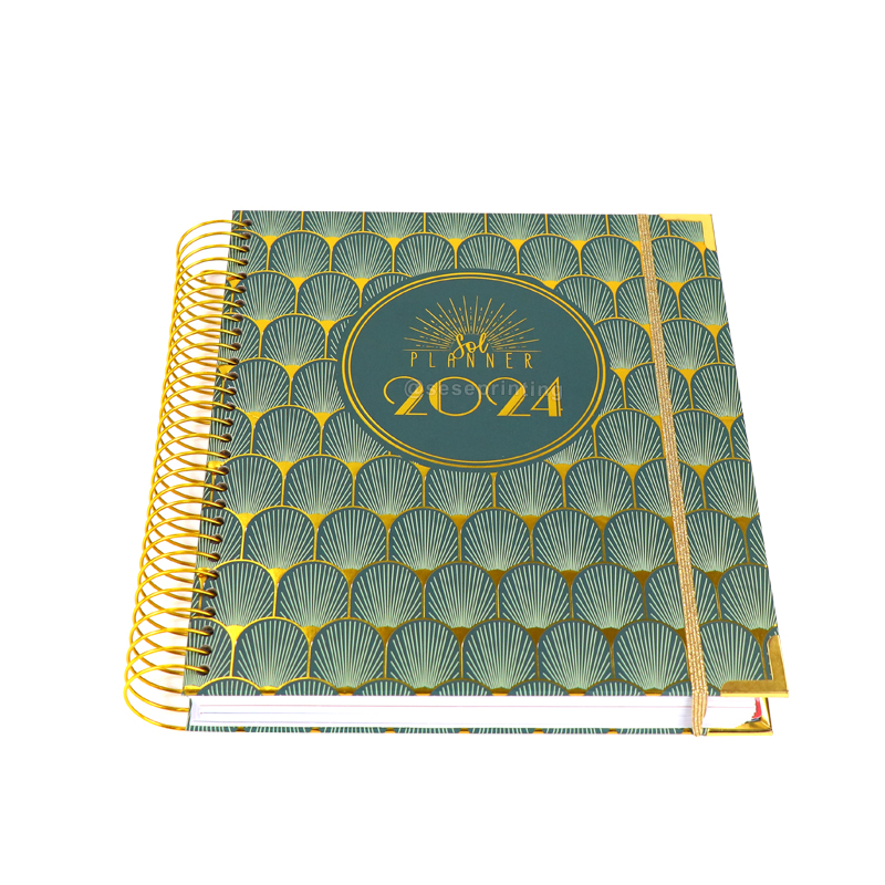 Create Planners and Notebooks Custom Printing Gold Spiral Journal