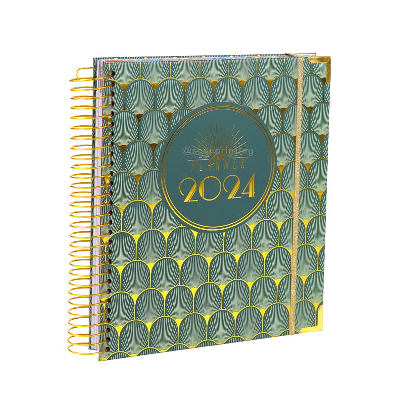 Create Planners and Notebooks Custom Printing Gold Spiral Journal