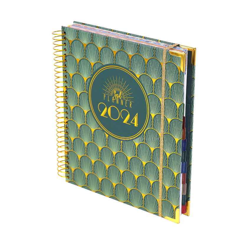 Create Planners and Notebooks Custom Printing Gold Spiral Journal