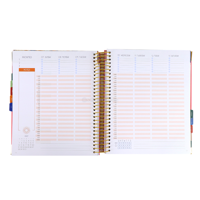 Custom Journal Notebook Printing Spiral Weekly Schedule Planner