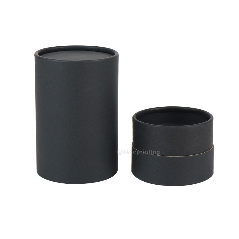 Custom Black Round Box Printing Paper Candle Tube Packaging Box