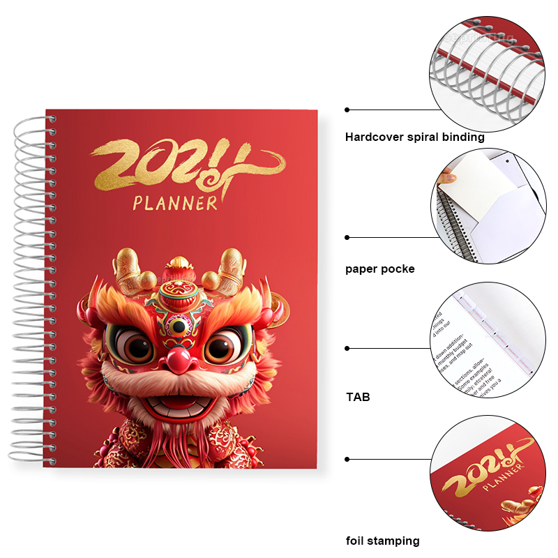 2025 Planner Printing Custom Journal Hardcover Spiral Notebook