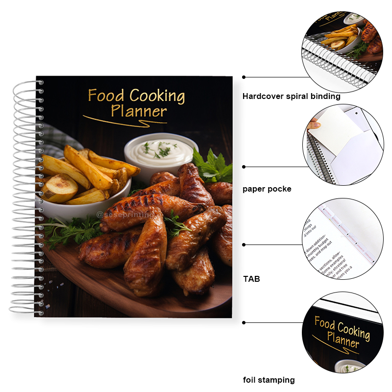 Custom Spiral Recipe Journal Printing Food Cooking Planner