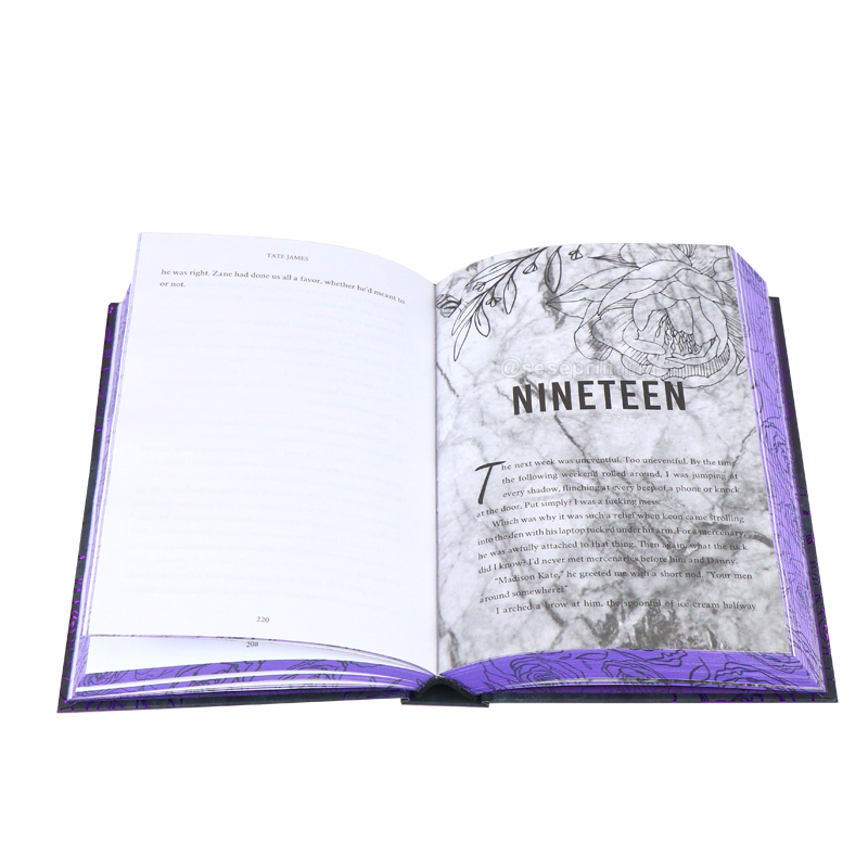 Purple Foil Cover Hardcover Book Printing with Sprayed Edges