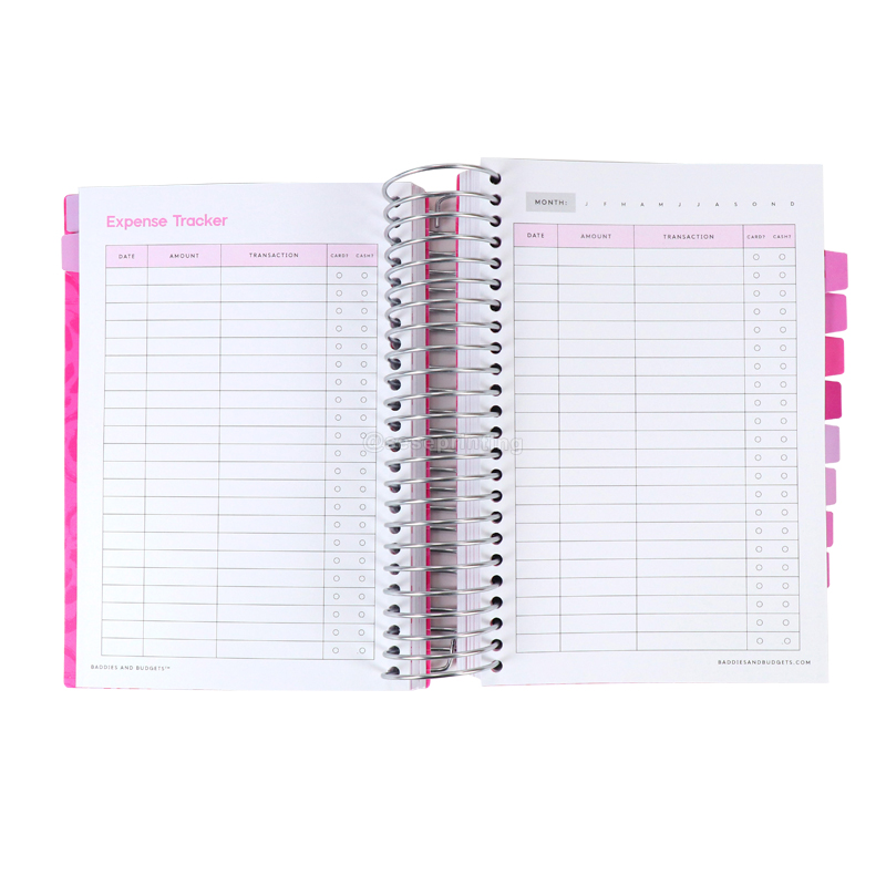 Printing PVC Cover Budget Planner Expense Tracker Journal with Box