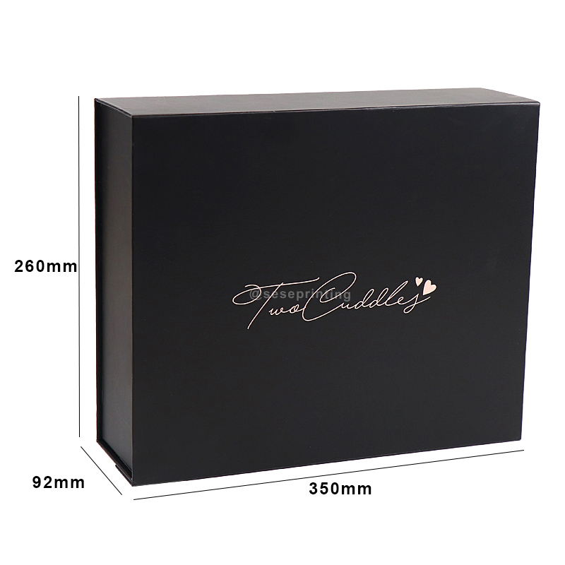 Matte Black Foldable Magnetic Closure Paper Gift Box Printing