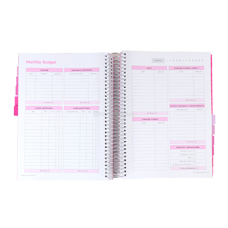 Custom Printing PVC Cover Expense Tracker Budget Planner Set