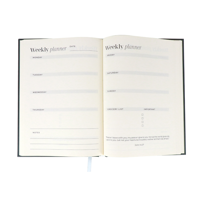 Hardcover Journal Supplier Custom Printing Undated Weekly Planner