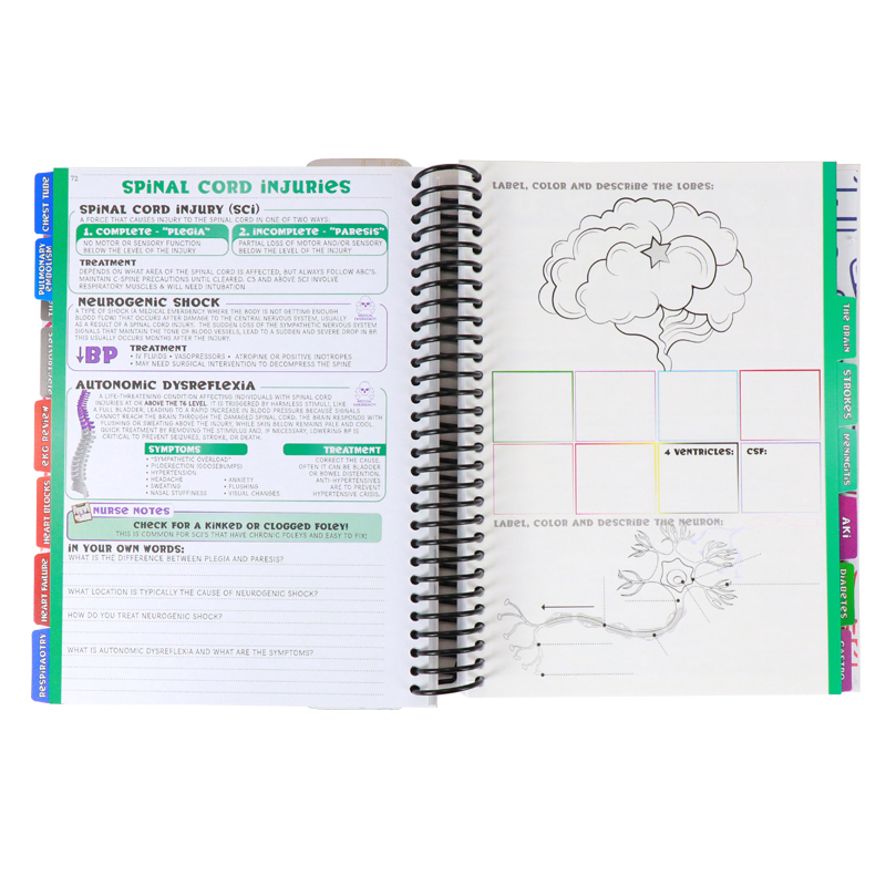 Custom Spiral Student Planner Printing Nurse Record Journal Book