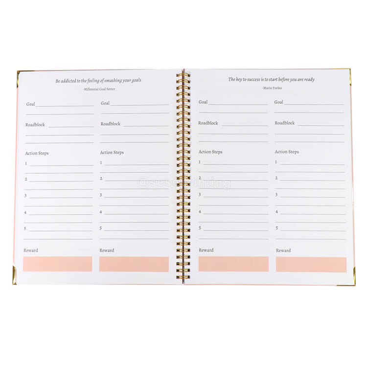 Spiral Manifestation Journal Printing Monthly Goal Planner Agenda