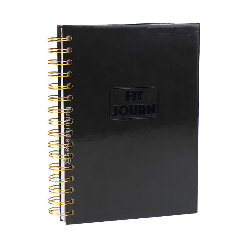 Custom Printing Spiral Hardcover Daily Fitness Log Journal