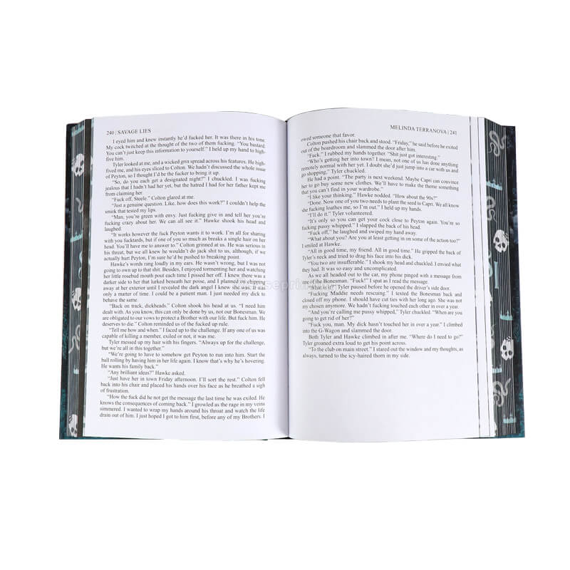 Black Pages White Ink Printing Hardcover Book with Sprayed Edges