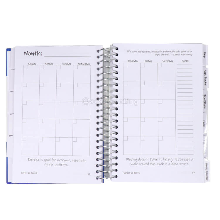 Custom Hardcover Spiral Notebook Printing Weekly Companion Planner